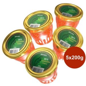 Pink Salmon Caviar Set, -Kamchatka Original- 5 x 200g